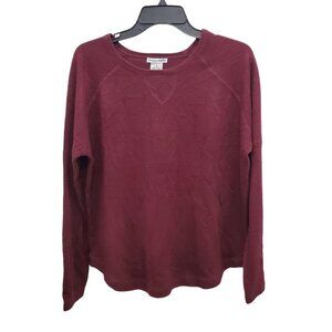 Sweet Romeo Women's Burgundy Soft 100% Acrylic Knit Crew Neck Oversize Sweater M